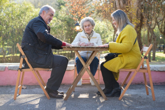 Stock photo of a group of people playing a game