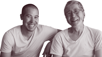 Photograph of Dr. Nathaniel Chin and his father Moe Chin.