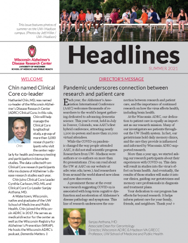 image of page one of the Summer 2021 issue of Headlines