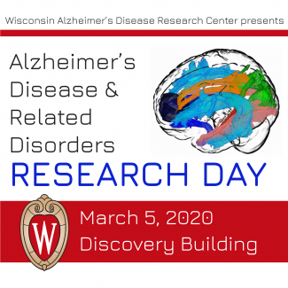 promo ad for Alzheimer's disease and related disorders research day on March 5, 2020