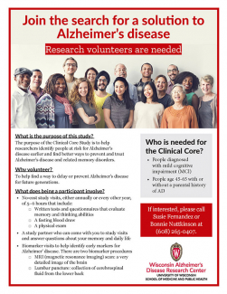 flyer looking for people to volunteer for alzheimer's disease research
