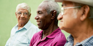 three elderly men