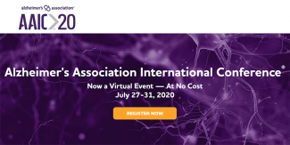 screen shot of Alzheimer's Association International Conference 2020 webpage