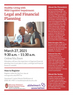 Flyer describing Legal and Financial Planning seminar
