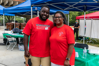 photo of montee ball and dr sheryl henderson