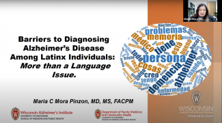 screen shot from video of Barriers to Diagnosing Alzheimer's Disease Among Latinx Individuals: More than a Language Issue