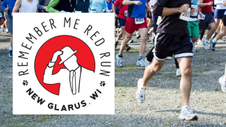 Remember Me Red Run logo and stock photo of runners