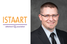 Dr. Tobey Betthauser and ISTAART logo