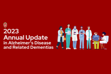 Graphic image designed to promote the 2023 Annual Update in Alzheimer's Disease and Related Dementias
