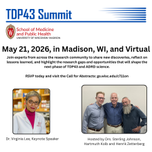 TDP43 Summit 2026 graphic image to promote registration